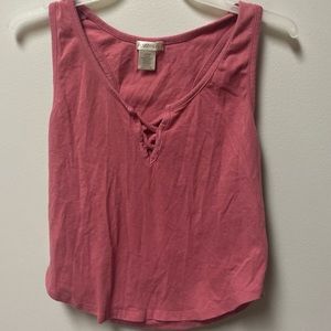 Pink Cropped Tank Top
